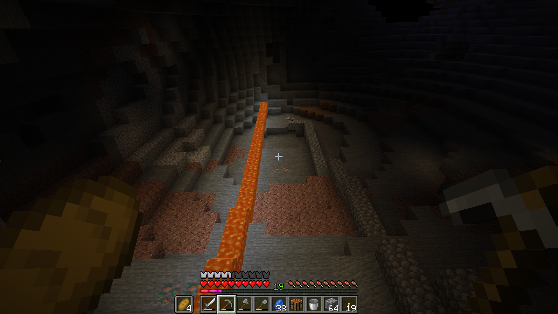 Alice befindet sich nun fast auf Höhe der Lavaquelle und baut sich ein Stück in dessen Richtung.